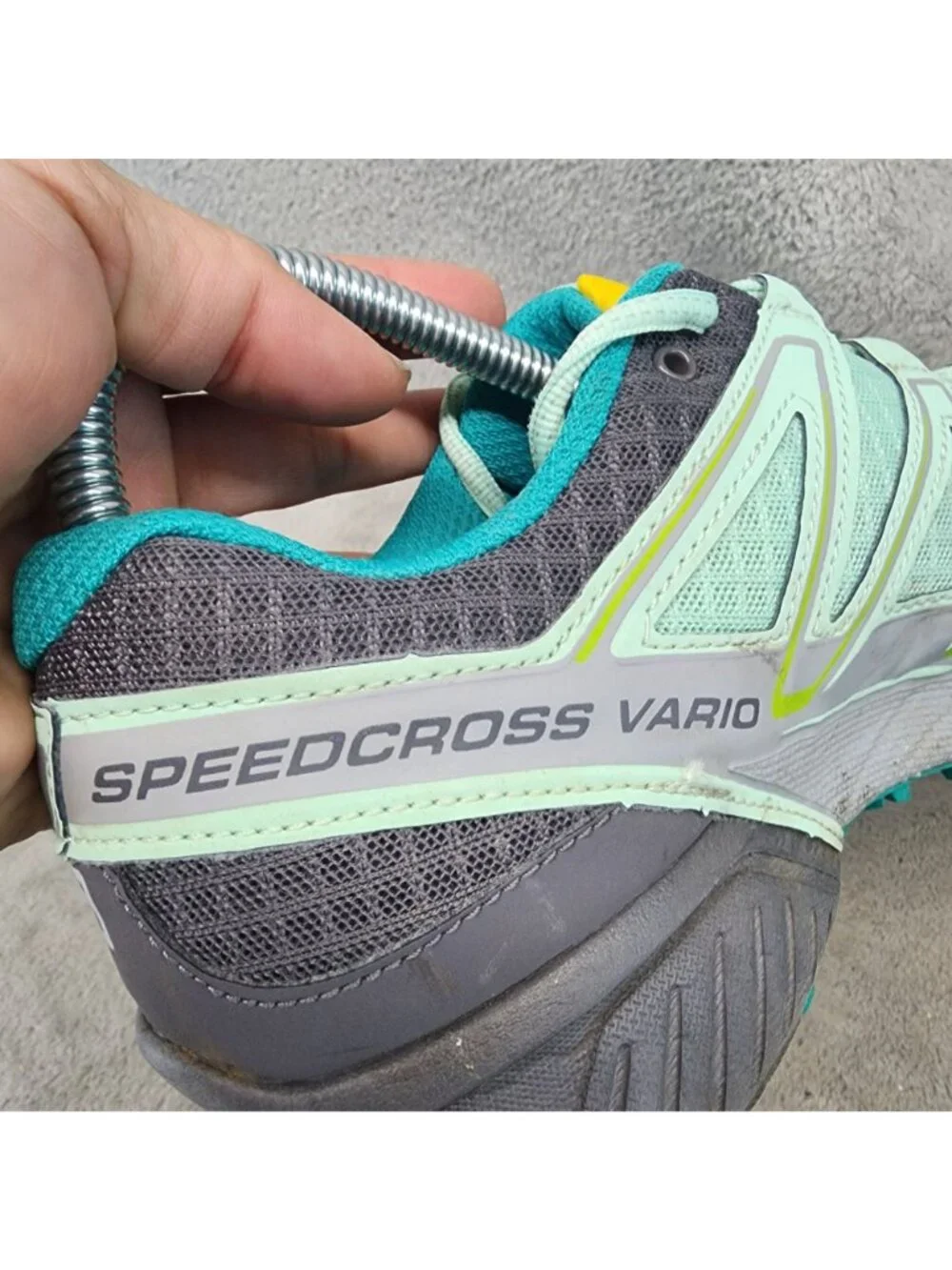 Salomon Shoes Womens Size 8 Speedcross Vario Green Running Sneakers *Read*